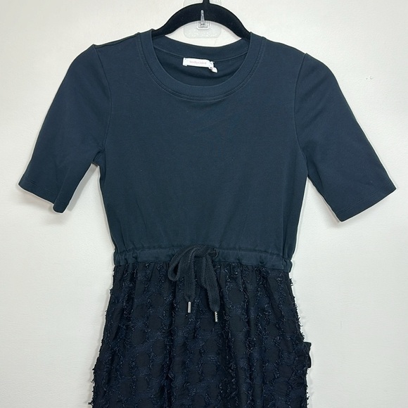 See By Chloe Textured Bottom‎ Shirt Dress Black XS - Picture 5 of 9